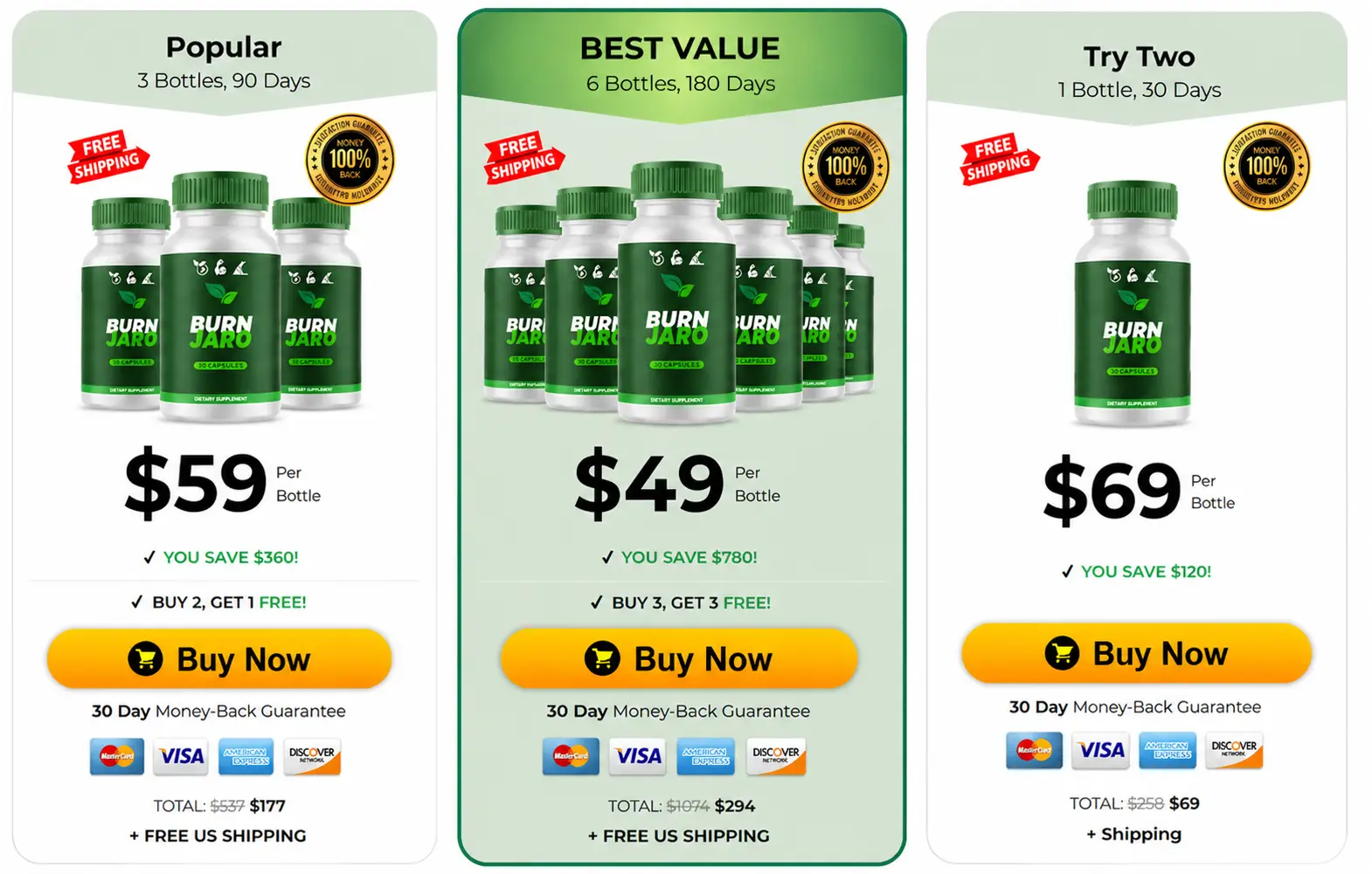 Burn Jaro capsule bundle options with discounted pricing and secure checkout